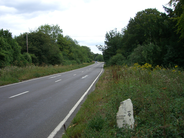 Mile Stone on A31 (the Hogs Back) Westbound