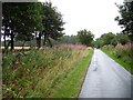 NT6843 : Wet road, Middlethird by Richard Webb