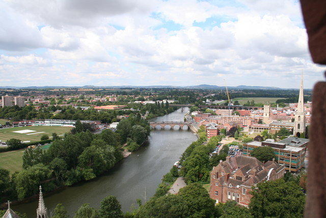 Worcester Bridge from The Cathedral Tower