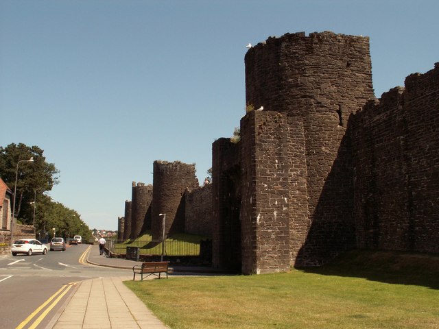 Part of the old town walls at Conwy, North Wales