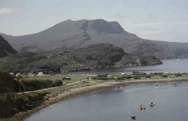 View of Ardmair with Beinn Ghobhlach in the Background