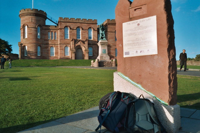 Inverness Castle and Great Glen Way finish post!