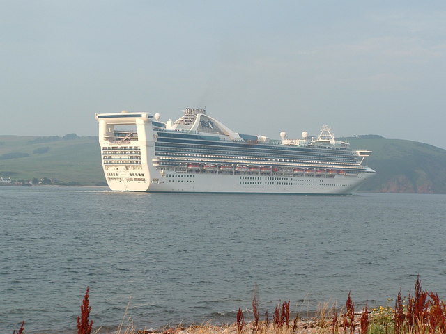 The Golden Princess leaving Cromarty Firth