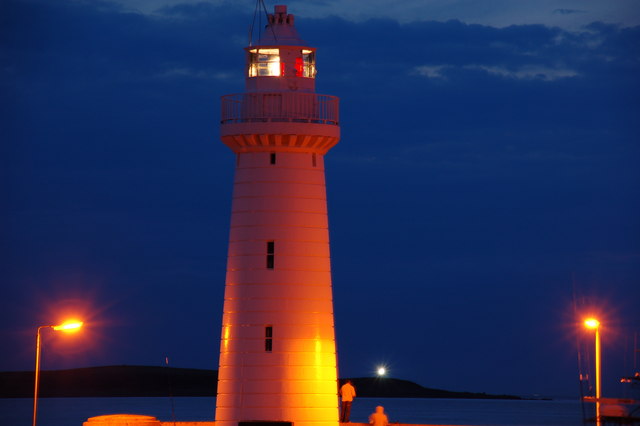 Donaghadee lighthouse at twilight © Albert Bridge :: Geograph Britain ...