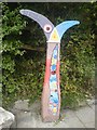 TQ7570 : Mills type milepost near Upnor Castle by Hywel Williams