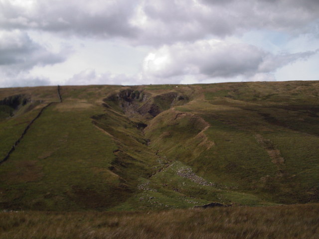 Hazel Bank Gill and crags from Coverdale road
