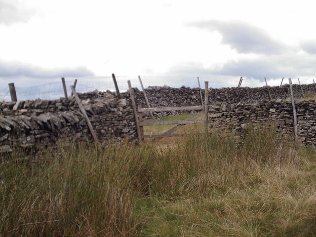 Gate on ridge wall between Little Whernside and Great Whernside