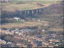 SK0194 : Dinting viaduct and Simmondley from Monk's Road by Dave Dunford