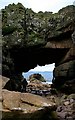 NG6954 : The natural arch at Cail na Cille by Toby Speight