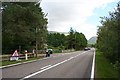 Roadworks to the east of Garbat Forest on the A835.