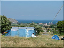 SZ0379 : Swanage Bay from Acton Camp Site by Peter Jemmett