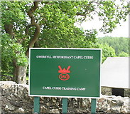 SH7557 : Sign outside Capel Curig Training Camp by Eric Jones