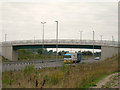 Footbridge over M11 north of M11/A120 interchange