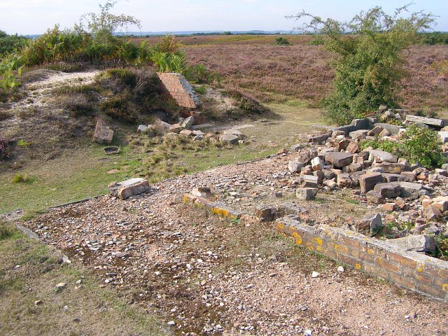 Remains of WWII buildings on Ibsley Common, New Forest