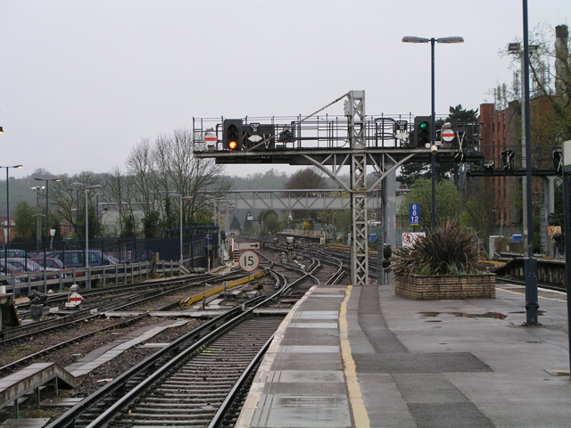 The down line from Horsham railway... © Andy Potter cc-by-sa/2.0 ...