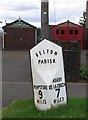 Milepost in Belton Parish