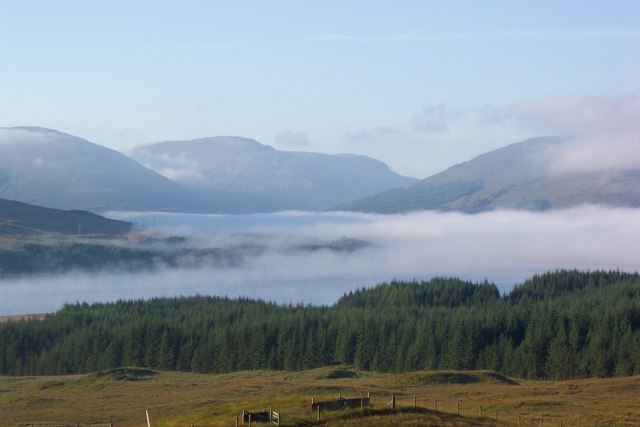 Loch Tulla on a misty morning.