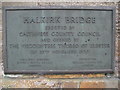 Plaque on Halkirk Bridge