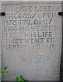 Gravestone in the porch of the Quaker Meeting House, Paddock, Marsh (Huddersfield)