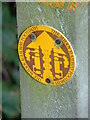 Footpath marker post.