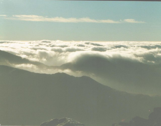 View South-Eastwards from Elidir Fawr over Cloud Layer