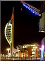 SZ6299 : Spinnaker Tower and Gunwharf Quays at night by Hugh Chevallier