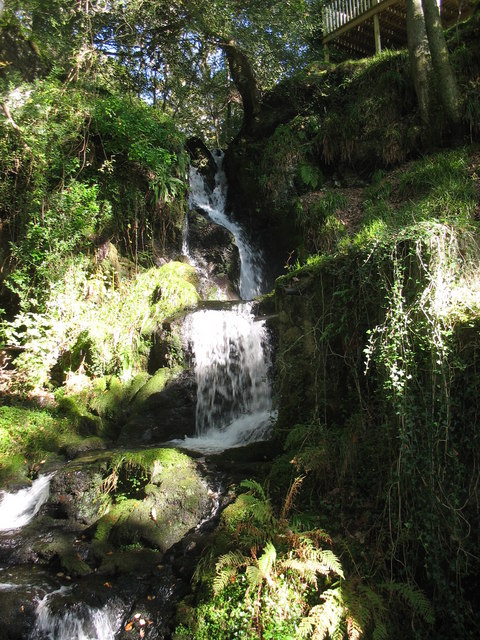 Waterfall in Coed Aber-dunant Wood © Eric Jones :: Geograph Britain and ...