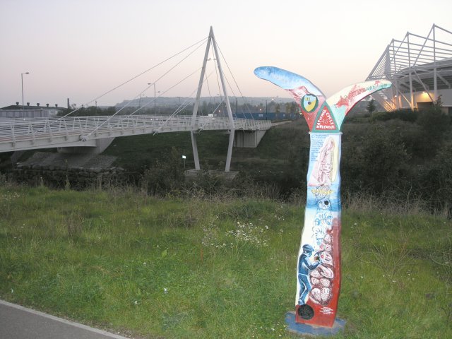 Mills type milepost near Swansea