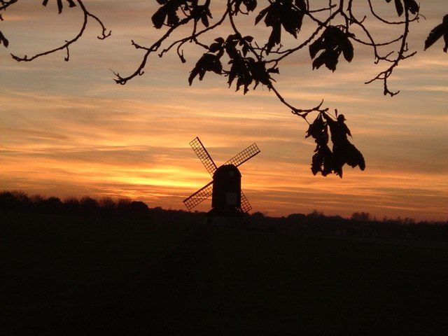 Pitstone Windmill silhouette