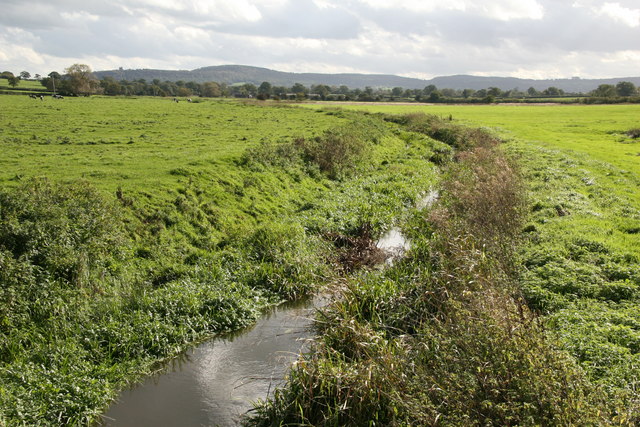 River Gowy and its plain near Huxley