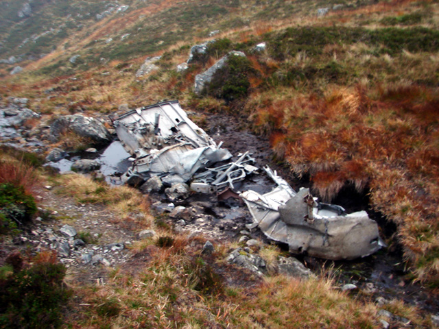 Aircraft wreckage in the Bealach Dubh