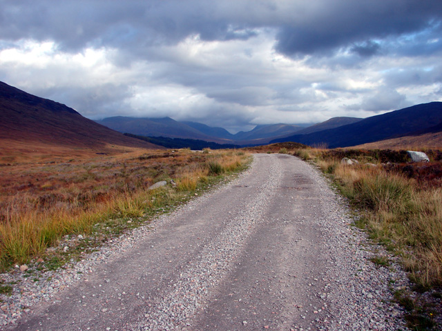 The track between Loch Ossian and Corrour Station