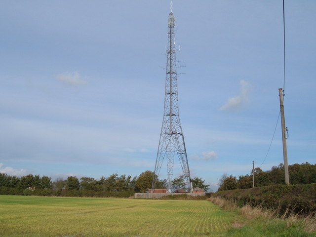 Pylon at top of Leverton Hill Near Whinleys Farm