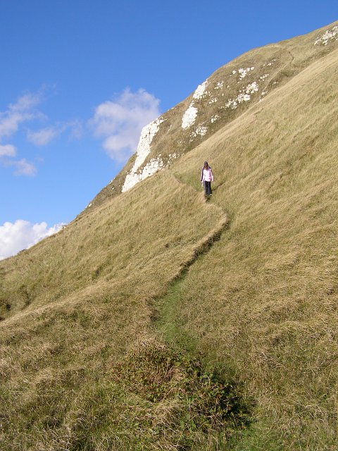 Smugglers Path down cliffs of the White Nothe headland