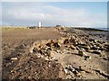 TM1212 : Remains of track outside the sea-wall by Matthew