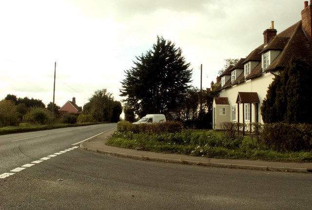 Road junction near Long Melford