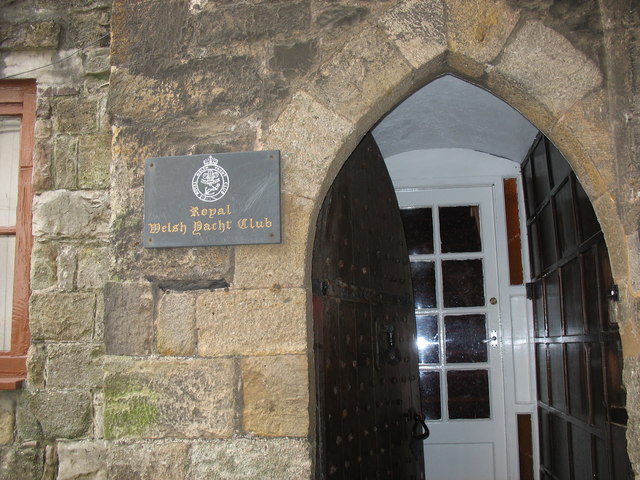 The Entrance to the Royal Welsh Yacht Club at Porth yr Aur
