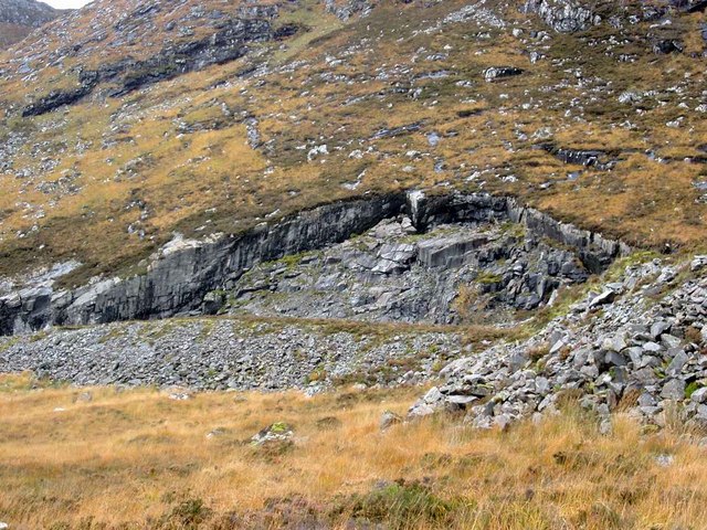 Disused quarry by the Fannich track