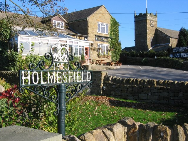 Pub and church, Holmesfield