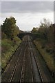 SJ6557 : Railway line towards Crewe by Mike Grose
