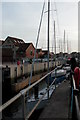 Yachts leaving Port Solent via the sea lock to enter Portsmouth Harbour.