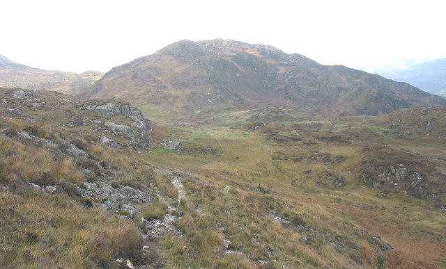 Looking east towards the mine track in Cwm Afon-y-Cwm