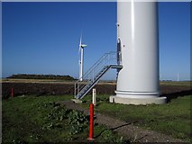 TF1915 : Base of Wind Turbine , Vine House Farm by Nigel Stickells