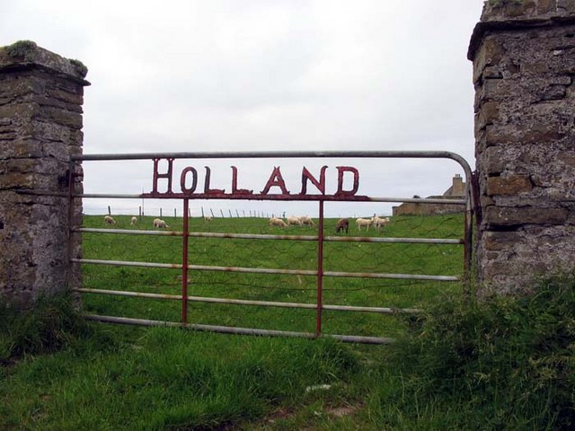 Gate into a field adjacent to Holland farm