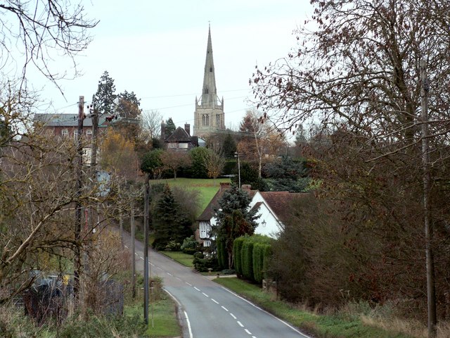A view of Thaxted as approached from Debden