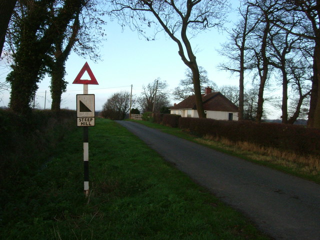 Steep Hill sign, Break House Farm