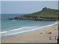 Porthmeor Beach looking towards the island