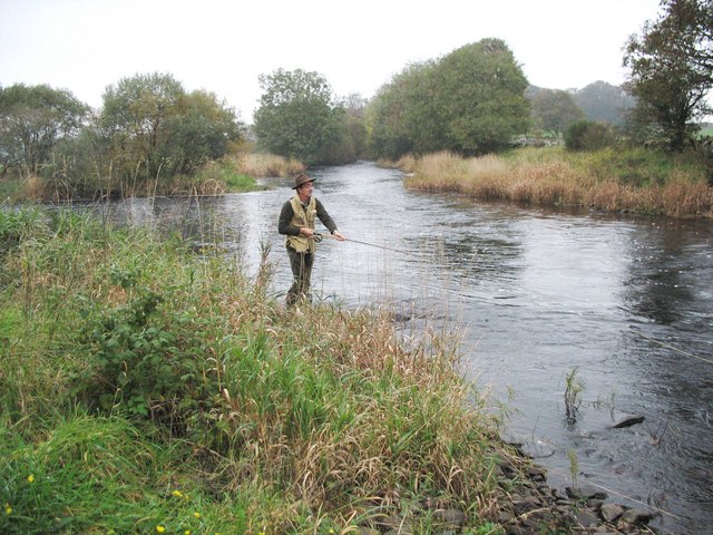 Salmon fishing at the Junction Pool of the Rivers Bladnoch and Tarf