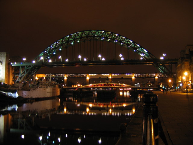 Newcastle-Gateshead's three bridges from the Millennium Bridge