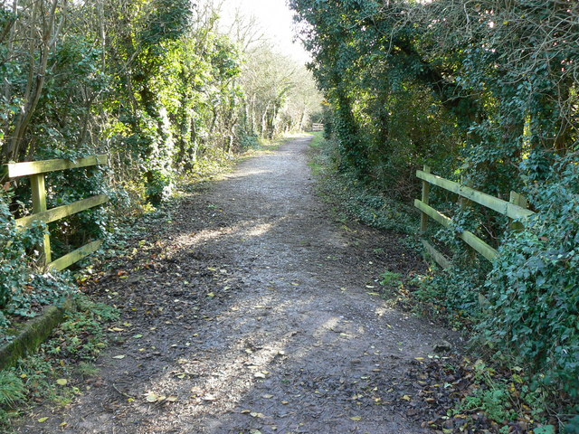 Trackbed of former Midland and South Western Junction Railway looking south